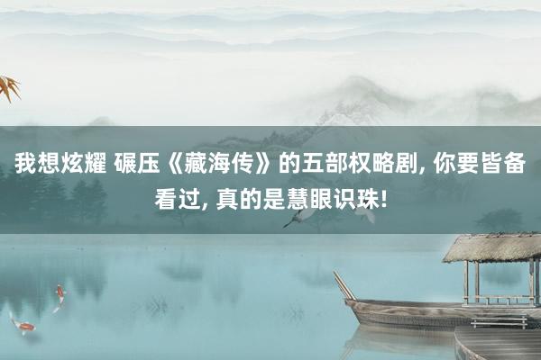 我想炫耀 碾压《藏海传》的五部权略剧， 你要皆备看过， 真的是慧眼识珠!
